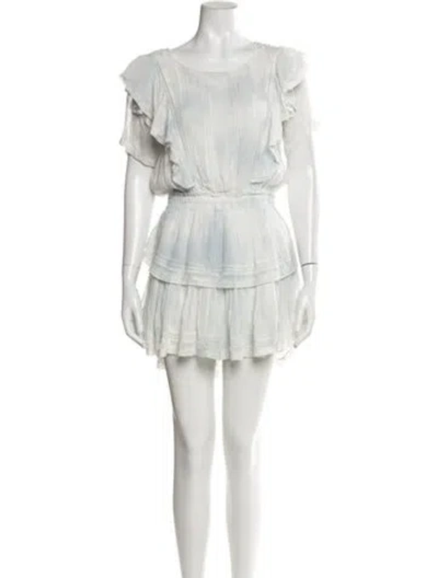 Pre-owned Loveshackfancy Scoop Neck Mini Dress In White