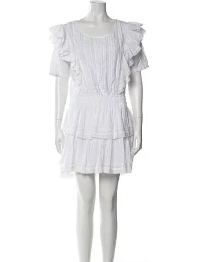 Pre-owned Loveshackfancy Scoop Neck Mini Dress In White