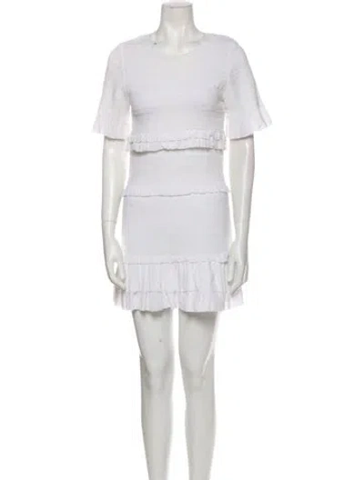 Pre-owned Loveshackfancy Scoop Neck Mini Dress In White