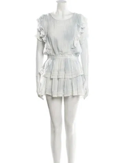 Pre-owned Loveshackfancy Scoop Neck Mini Dress In White