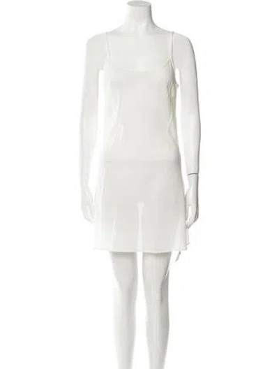 Pre-owned Loveshackfancy Scoop Neck Mini Dress In White