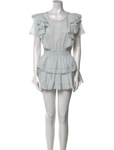 Pre-owned Loveshackfancy Scoop Neck Mini Dress In White