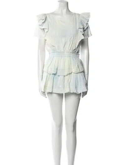 Pre-owned Loveshackfancy Scoop Neck Mini Dress In White