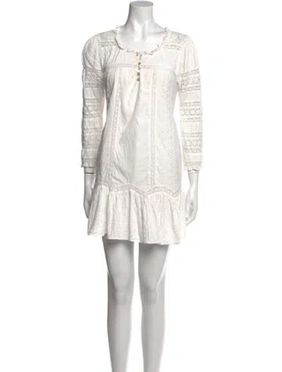 Pre-owned Loveshackfancy Scoop Neck Mini Dress In White