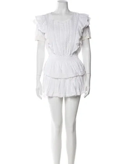 Pre-owned Loveshackfancy Scoop Neck Mini Dress In White