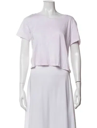 Pre-owned Loveshackfancy Scoop Neck Short Sleeve Crop Top In Pink