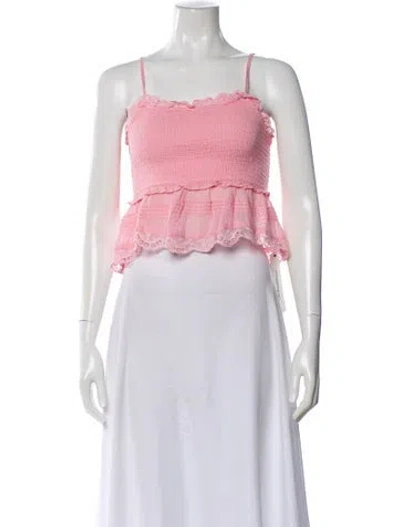 Pre-owned Loveshackfancy Scoop Neck Sleeveless Top In Pink