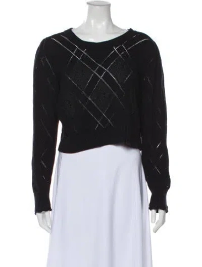 Pre-owned Loveshackfancy Scoop Neck Sweater In Black