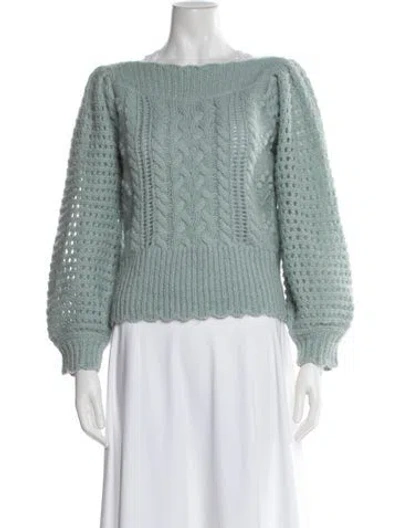 Pre-owned Loveshackfancy Scoop Neck Sweater In Blue