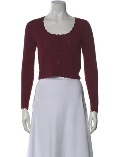 Pre-owned Loveshackfancy Scoop Neck Sweater In Burgundy