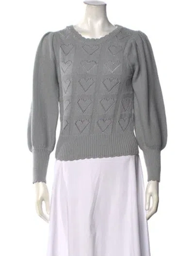 Pre-owned Loveshackfancy Scoop Neck Sweater In Gray