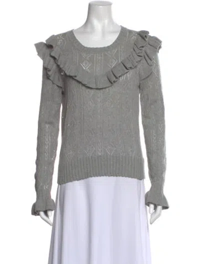 Pre-owned Loveshackfancy Scoop Neck Sweater In Gray