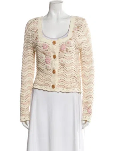Pre-owned Loveshackfancy Scoop Neck Sweater In Neutral