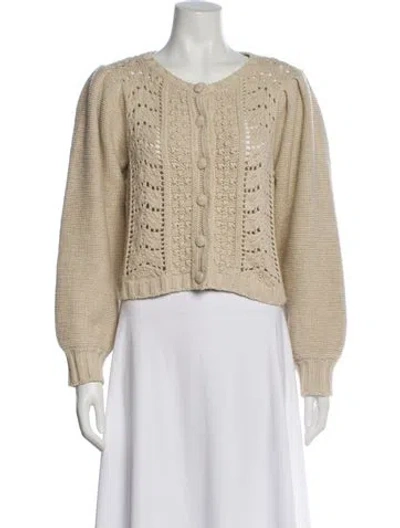 Pre-owned Loveshackfancy Scoop Neck Sweater In Neutral