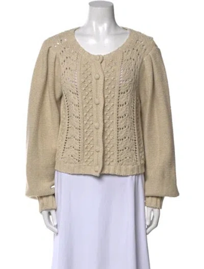 Pre-owned Loveshackfancy Scoop Neck Sweater In Neutral
