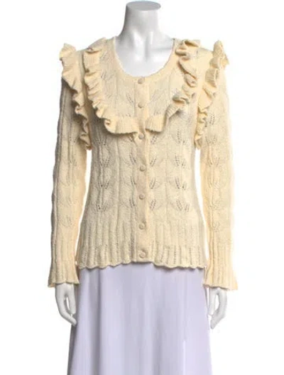 Pre-owned Loveshackfancy Scoop Neck Sweater In Neutral