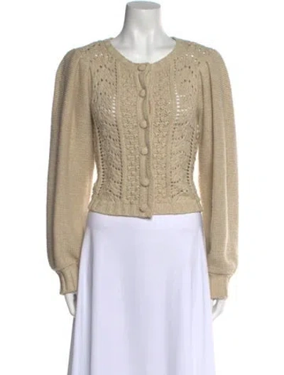 Pre-owned Loveshackfancy Scoop Neck Sweater In Neutral