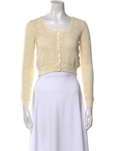 Pre-owned Loveshackfancy Scoop Neck Sweater In Neutral