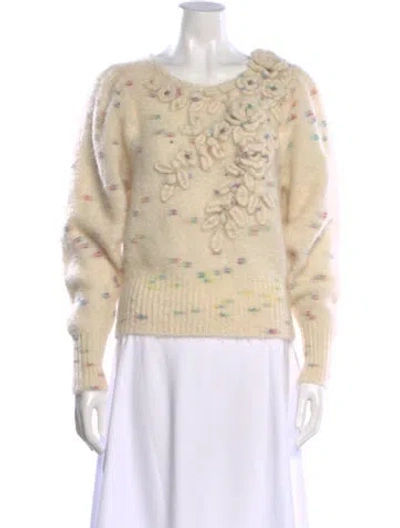 Pre-owned Loveshackfancy Scoop Neck Sweater In Neutral