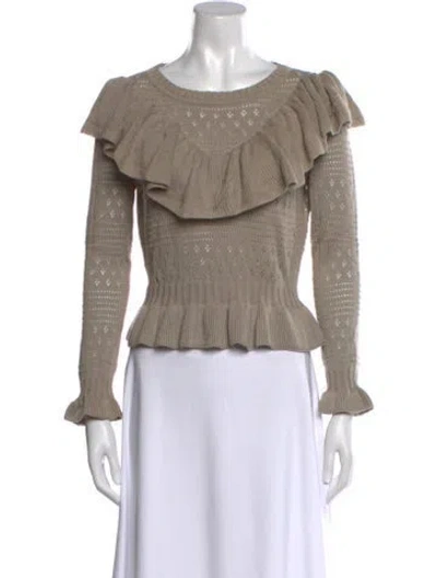 Pre-owned Loveshackfancy Scoop Neck Sweater In Neutrals
