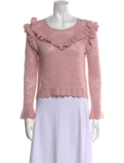 Pre-owned Loveshackfancy Scoop Neck Sweater In Pink
