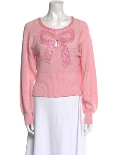 Pre-owned Loveshackfancy Scoop Neck Sweater In Pink