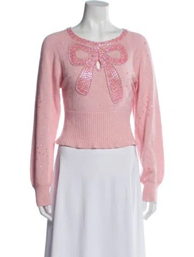 Pre-owned Loveshackfancy Scoop Neck Sweater In Pink