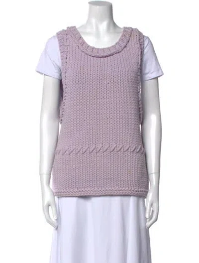 Pre-owned Loveshackfancy Scoop Neck Sweater In Purple