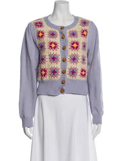 Pre-owned Loveshackfancy Scoop Neck Sweater In Purple