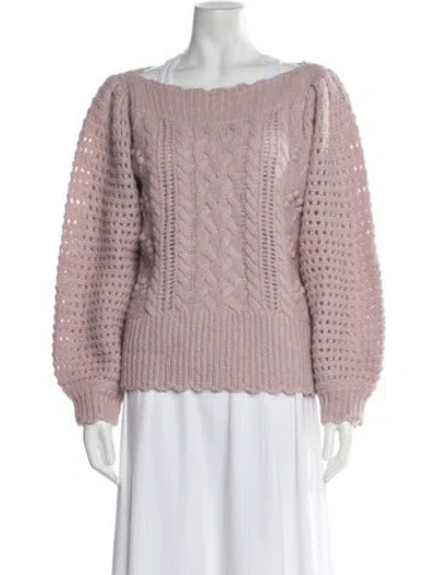Pre-owned Loveshackfancy Scoop Neck Sweater In Purple