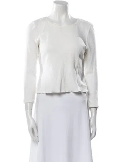Pre-owned Loveshackfancy Scoop Neck Sweater In White