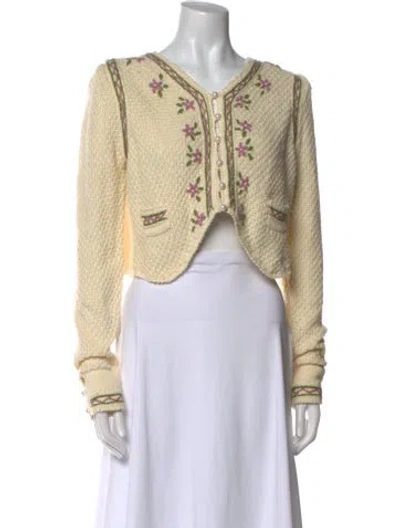 Pre-owned Loveshackfancy Scoop Neck Sweater In White