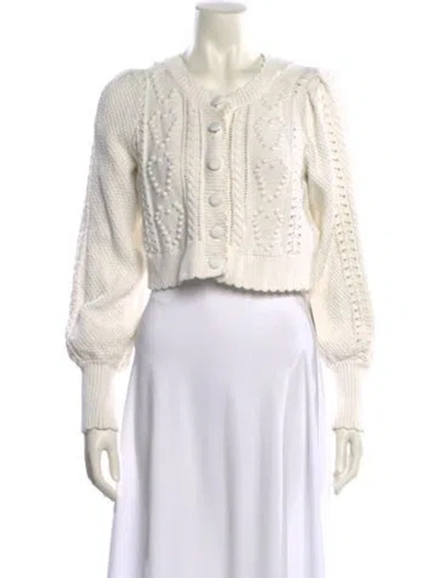 Pre-owned Loveshackfancy Scoop Neck Sweater In White