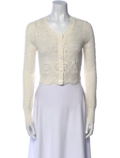 Pre-owned Loveshackfancy Scoop Neck Sweater In White