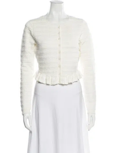 Pre-owned Loveshackfancy Scoop Neck Sweater In White