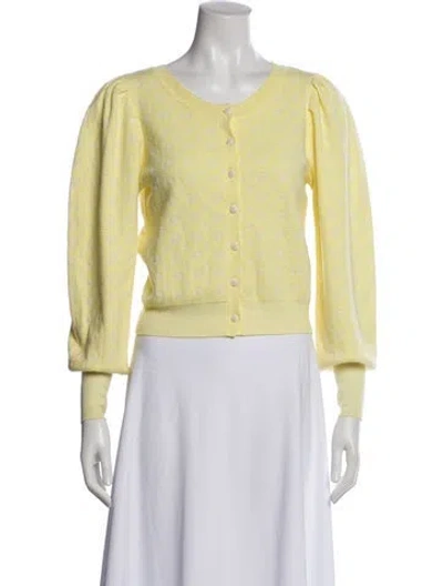 Pre-owned Loveshackfancy Scoop Neck Sweater In Yellow