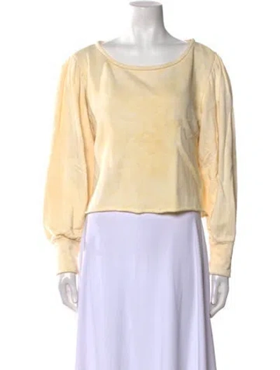 Pre-owned Loveshackfancy Scoop Neck Sweater In Yellow