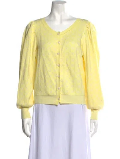 Pre-owned Loveshackfancy Scoop Neck Sweater In Yellow
