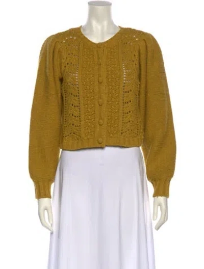 Pre-owned Loveshackfancy Scoop Neck Sweater In Yellow