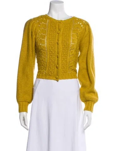 Pre-owned Loveshackfancy Scoop Neck Sweater In Yellow