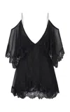 Loveshackfancy Selune Silk Mini Dress In Black