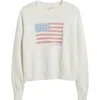 Loveshackfancy Ty Flag Cotton Pullover Sweater In Pop Rocket In White