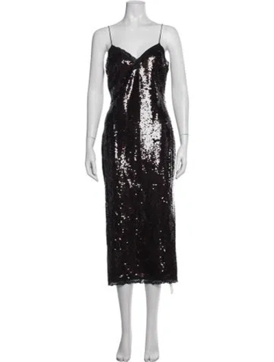 Pre-owned Loveshackfancy Sequin Midi Length Dress W/ Tags In Black