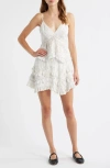 Loveshackfancy Serevina Lace Trim Tiered Cotton Miniskirt In White