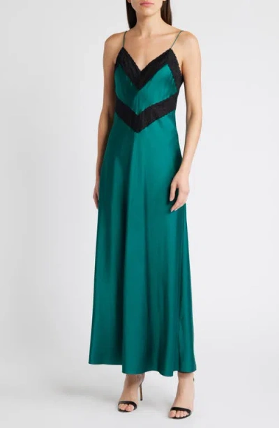 Loveshackfancy Serita Silk Blend Slipdress In Emerald Green