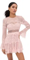 Loveshackfancy Sevilla Lace Trim Mini Dress In Pink