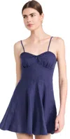 Loveshackfancy Shai Smocked Back Dress In Navy