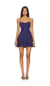 Loveshackfancy Shai Smocked Back Dress In Navy