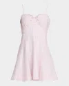 Loveshackfancy Shai Linen Gingham Mini Dress In Pink