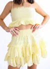 Loveshackfancy Shailo Eyelet Lace Mini Skirt In Citron